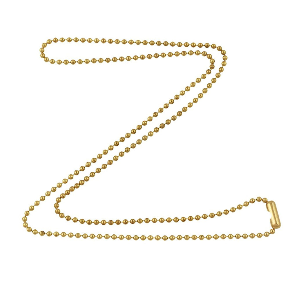 1.8mm Fine Gold Tone Brass Plated Steel Ball Chain Necklace with Extra Durable Color Protect Finish