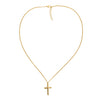 14k Gold-Filled Flat Unisex Cross Pendant Necklace, 18" Chain with 1 1/4" Extender