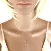 14k Gold-Filled Flat Unisex Cross Pendant Necklace, 18" Chain with 1 1/4" Extender