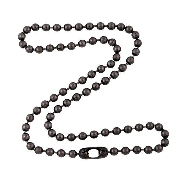 4.8mm Large Gunmetal Steel Ball Chain Necklace with Extra Durable Color Protect Finish