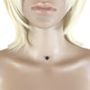 Amethyst Illusion Necklace Choker with Sterling Silver Magnet Clasp