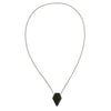 Modern Men's Genuine Black Lava Rock Arrowhead Pendant on Stainless Steel Chain Necklace, 27"