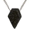 Modern Men's Genuine Black Lava Rock Arrowhead Pendant on Stainless Steel Chain Necklace, 27"
