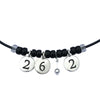 DragonWeave Marathon Necklace Silver Plated 26.2 Black Leather Handmade Marathon Necklace