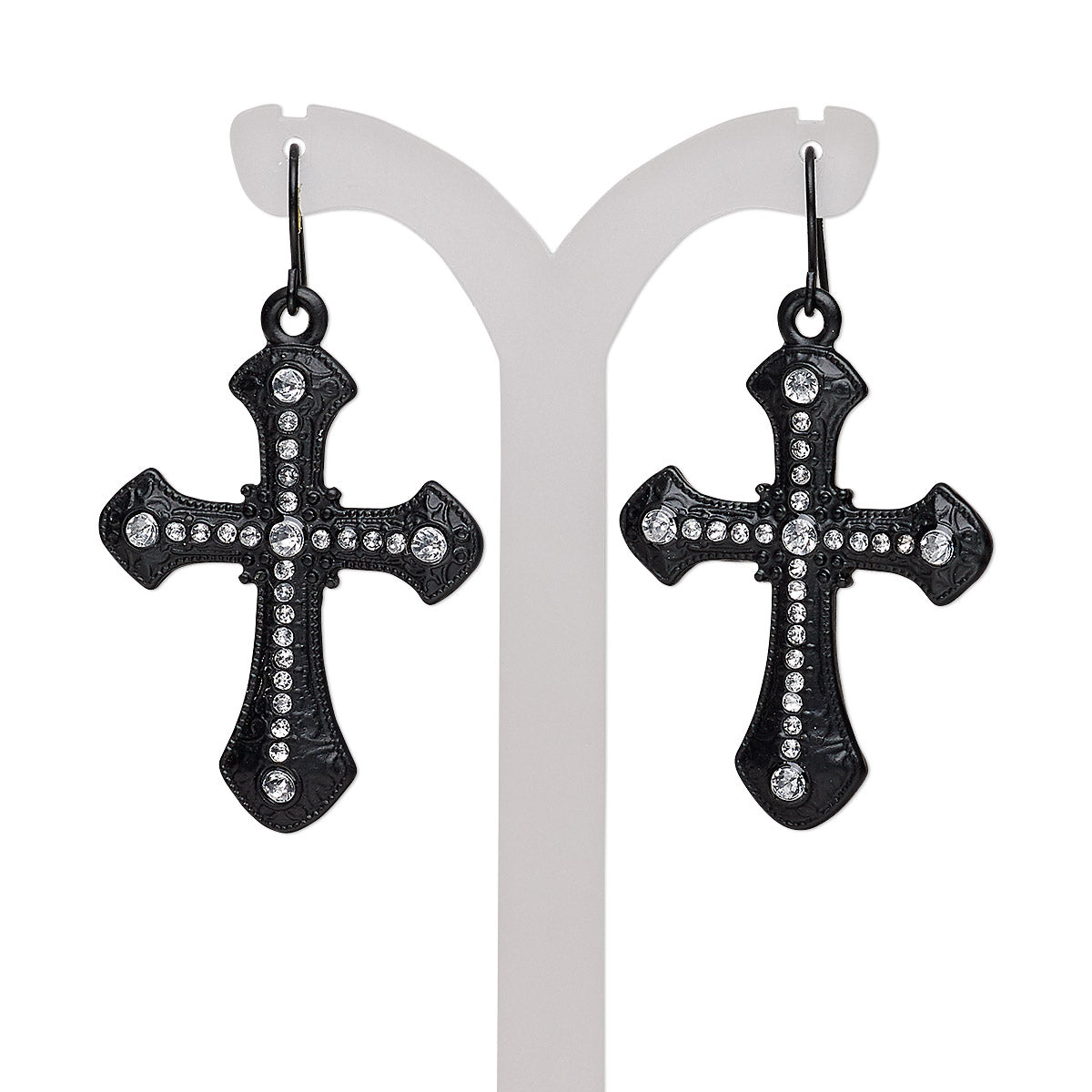 Black Cross Earrings  Debrias Designs