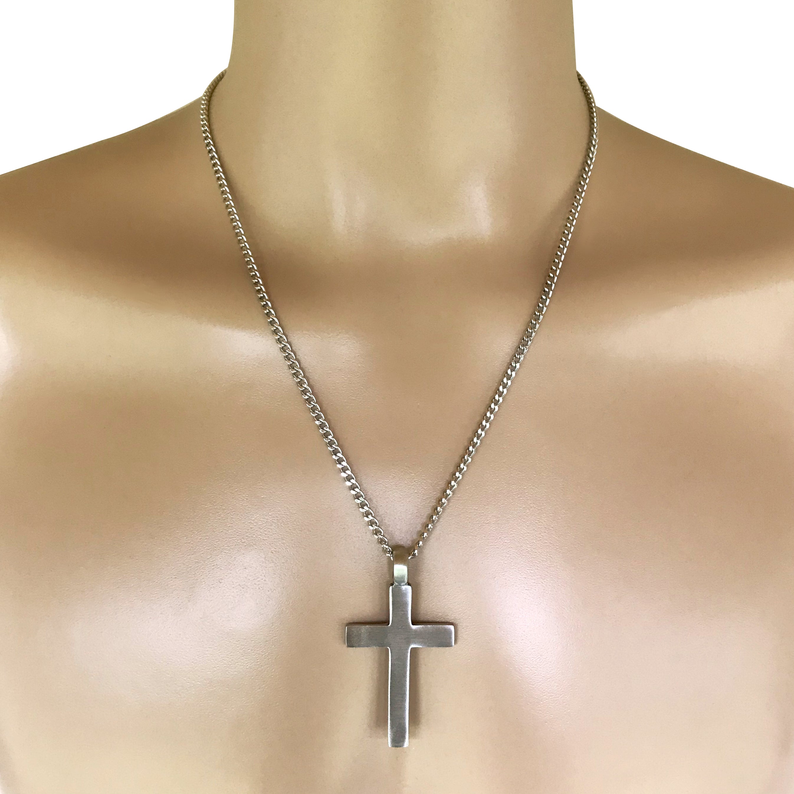 Brass Silver Plated Jesus Christ Christian Cross Chain Pendant, Size: 2 X 1  Inch at Rs 10/piece in Jaipur