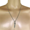 Pewter Scimitar Sword Pendant with Extra Large Bail, on Men's Heavy Curb Chain Necklace, 24"