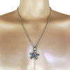 Pewter Wiccan Branch Pentagram Pendant with Extra Large Bail on Mens Heavy Curb Chain Necklace, 24"