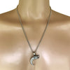 Pewter Wolf Claw Pendant with Extra Large Bail, on Men's Heavy Curb Chain Necklace, 24"