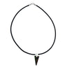 Reversible Dark Rainbow Swarovski Crystal Spike Pendant Necklace on Sterling Silver Black Leather Cord