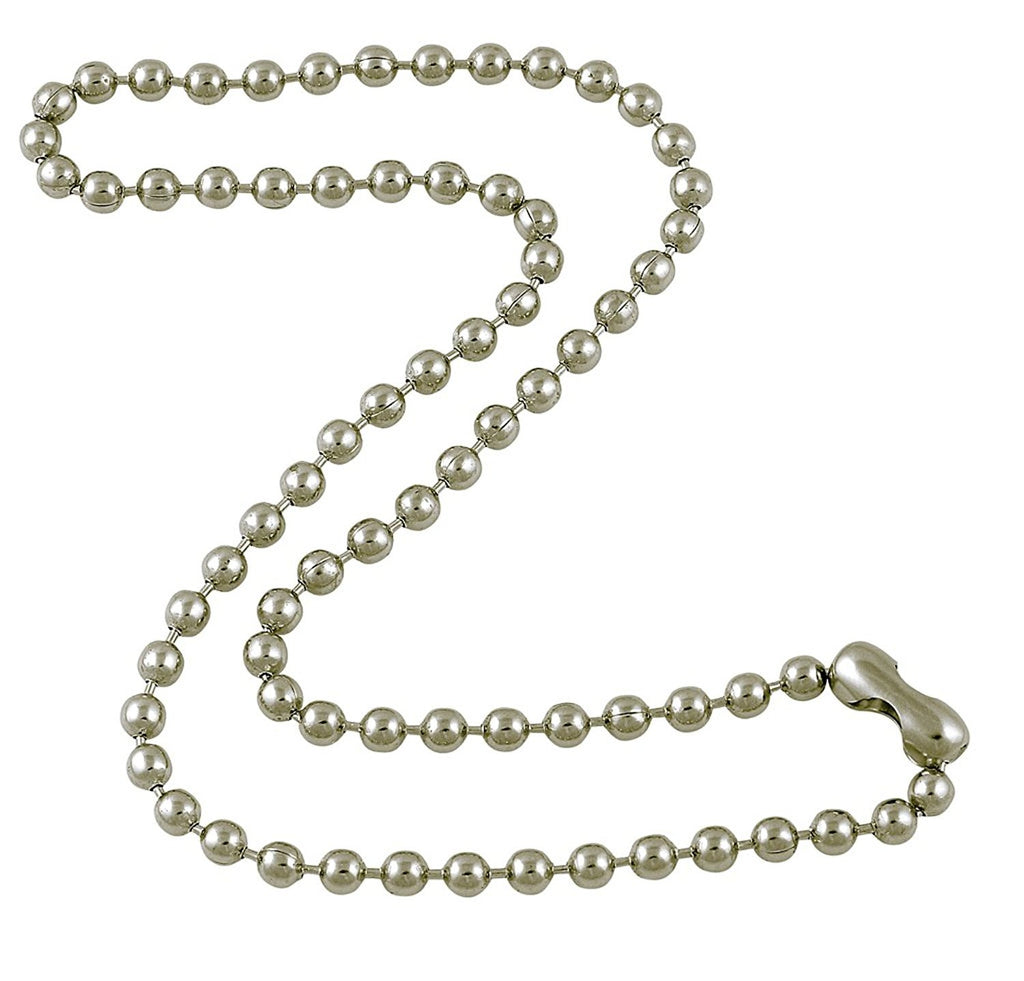 4.8mm Large Silver Tone Steel Ball Chain Necklace with Extra Durable Color Protect Finish