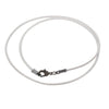 Gunmetal 1.8mm Fine White Leather Cord Necklace