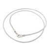Sterling Silver 1.8mm Fine White Leather Cord Necklace